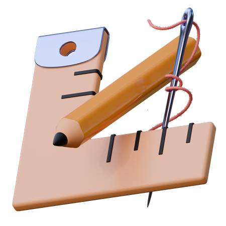 Ruler and Pencil  3D Icon