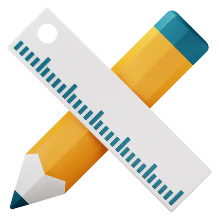 Ruler And Pencil  3D Icon