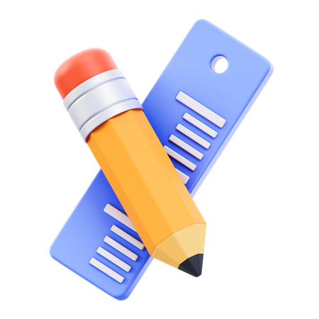 Ruler And Pencil  3D Icon