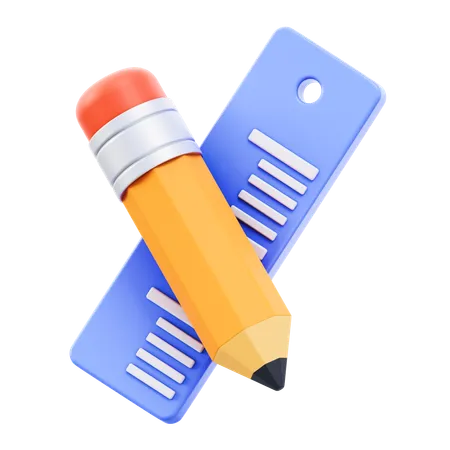 Ruler And Pencil  3D Icon