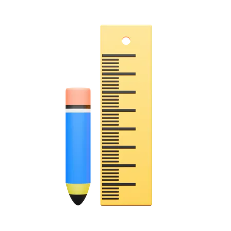 Ruler And Pencil  3D Icon