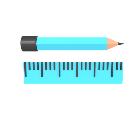 Ruler And Pencil  3D Icon