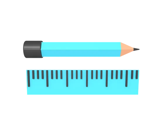 Ruler And Pencil  3D Icon