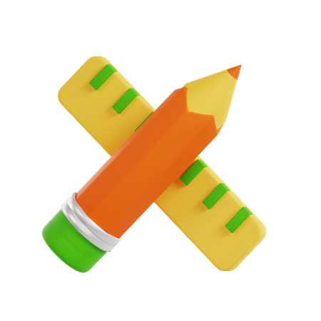 Ruler And Pencil  3D Icon