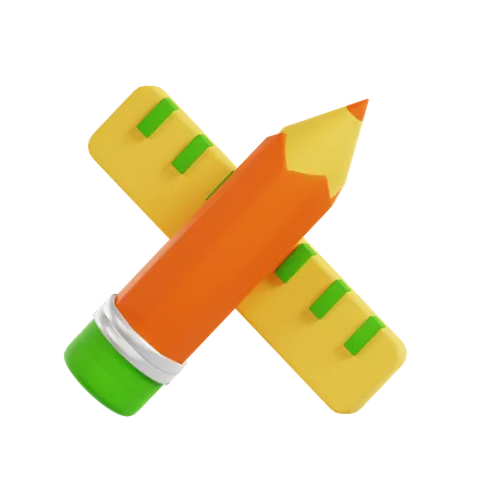 Ruler And Pencil  3D Icon