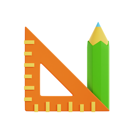 Ruler And Pencil  3D Icon