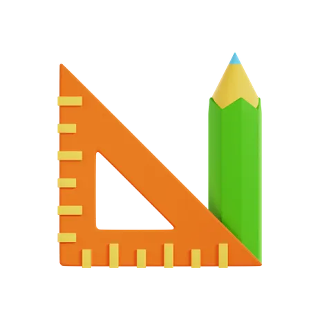 Ruler And Pencil  3D Icon