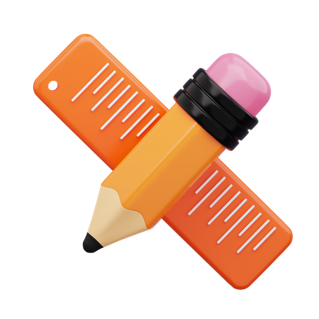 Ruler And Pencil  3D Icon