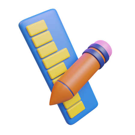 Ruler And Pencil  3D Icon