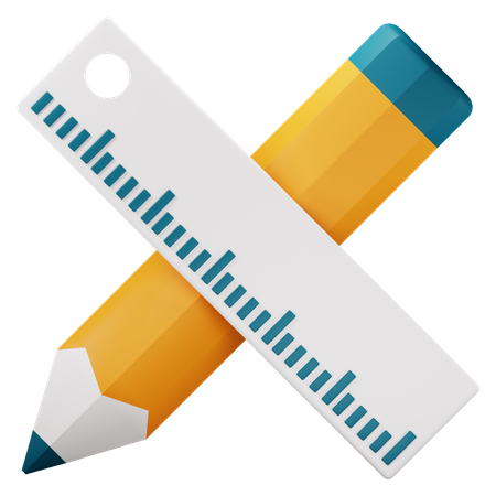 Ruler And Pencil  3D Icon