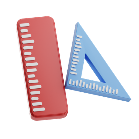 Ruler And Set Square  3D Icon