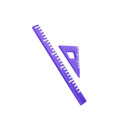 Ruler And Set Square  3D Icon