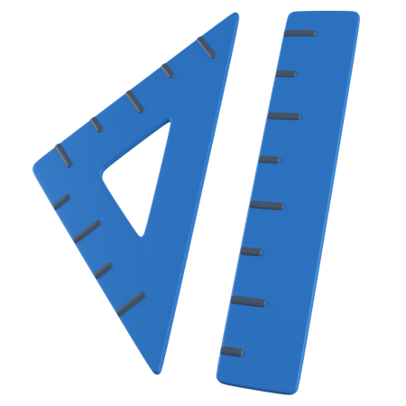 Ruler And Set Square  3D Icon