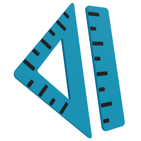 Ruler And Set Square  3D Icon