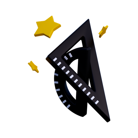 Ruler And Set Square  3D Icon