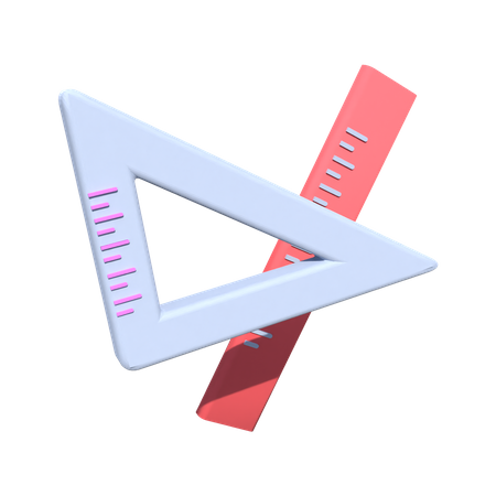 Ruler And Set Square 3D Illustration