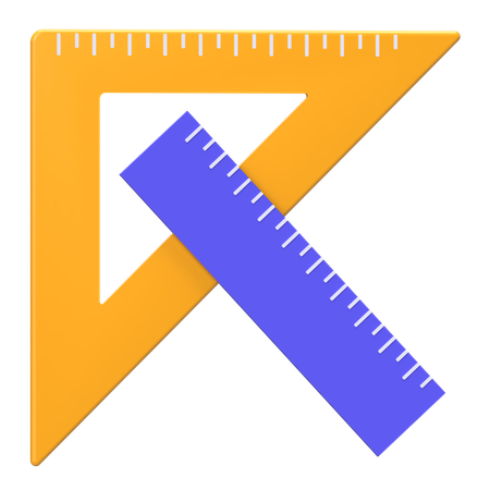 Ruler And Triangle  3D Icon