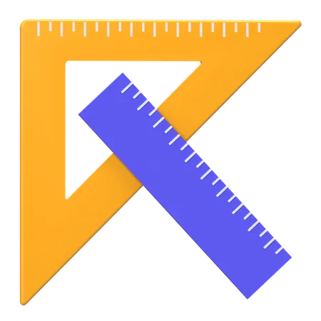 Ruler And Triangle  3D Icon