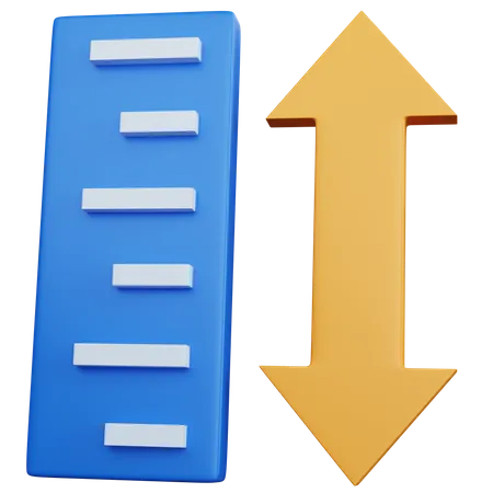 3 D Rendering Blue Ruler With Arrows Isolated 3D Icon