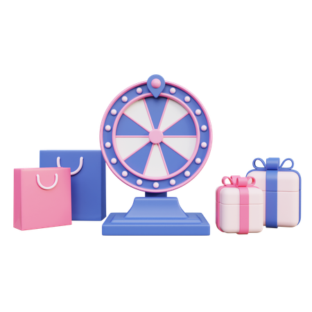 Ruleta con regalos  3D Icon