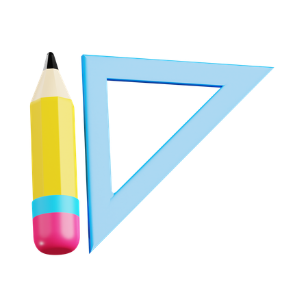 Ruller and Pencil  3D Icon