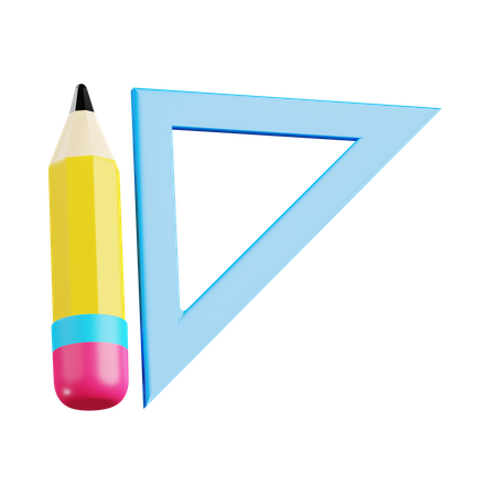 Ruller and Pencil  3D Icon
