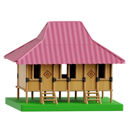 Rumah Sunda  3D Icon