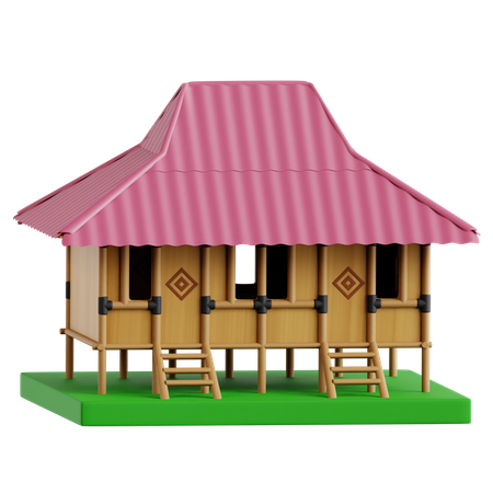 Rumah Sunda  3D Icon