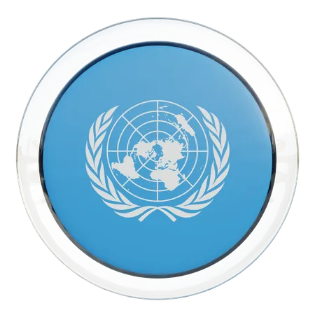 Runde Flagge der Vereinten Nationen  3D Icon