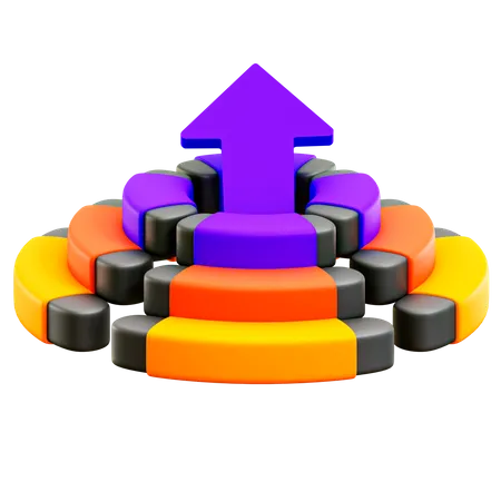 Rundes Diagramm  3D Illustration