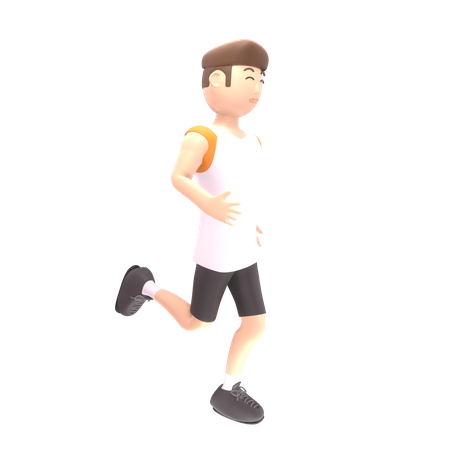 Runner running on track 3D Illustration