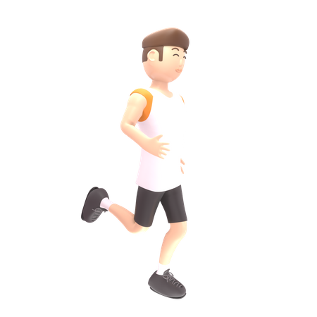 Runner running on track  3D Illustration