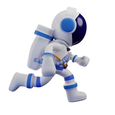 Running Astronaut  3D Illustration