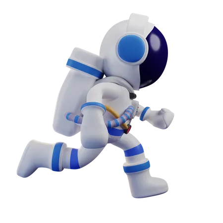 Running Astronaut  3D Illustration