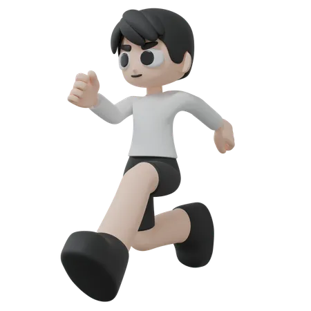 Running boy  3D Illustration