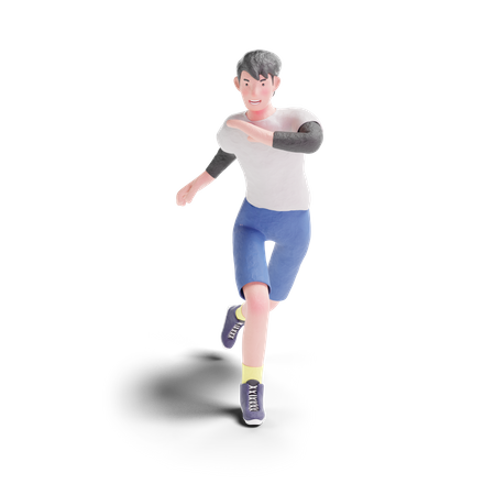 Running Boy  3D Illustration