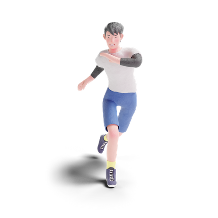 Running Boy 3D Illustration