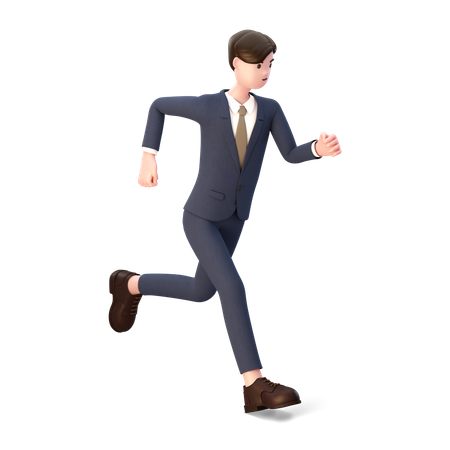 Running businessman  3D Illustration