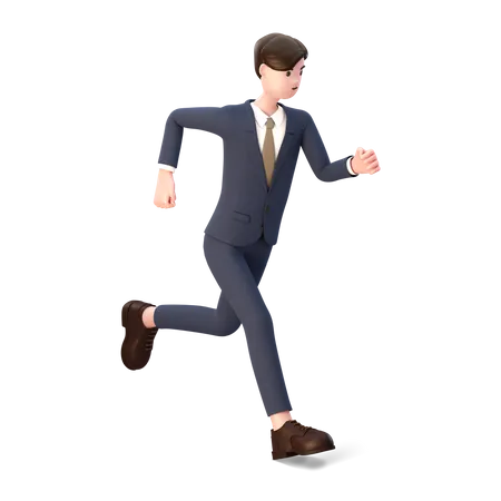 Running businessman  3D Illustration