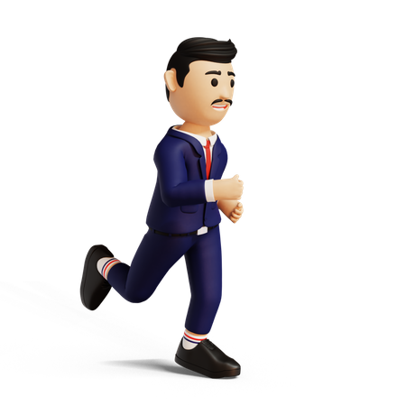 Running Businessman  3D Illustration