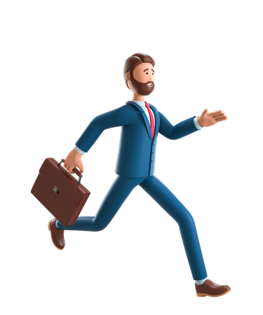 Running businessman  3D Illustration