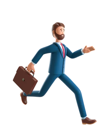 Running businessman  3D Illustration