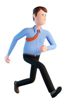 Running businessman  3D Illustration