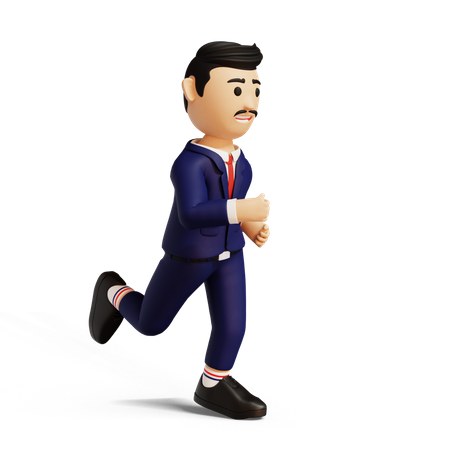 Running Businessman 3D Illustration
