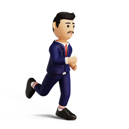 Running Businessman  3D Illustration