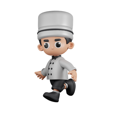 Running Chef  3D Illustration