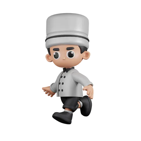 Running Chef  3D Illustration