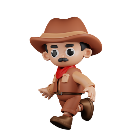 Running Cowboy  3D Icon