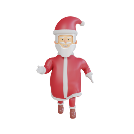 Running Cute Santa Claus  3D Illustration