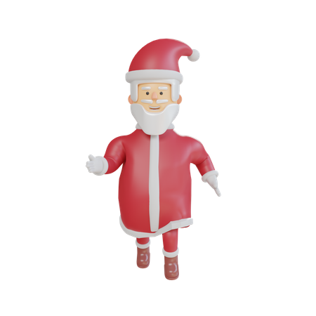 Running Cute Santa Claus 3D Illustration